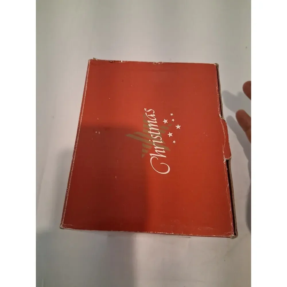 Vintage 1980s 1990s Terracotta Christmas Snow House Votive Candle Holder Box